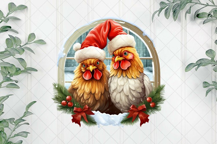 Winter Family Animals Chicken Sublimation