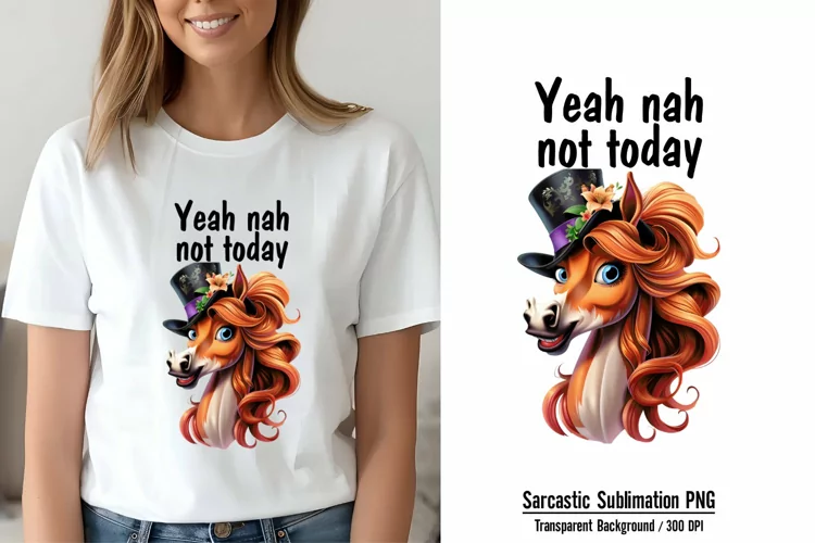 Funny Quotes Sublimation, Yeah nah not today PNG