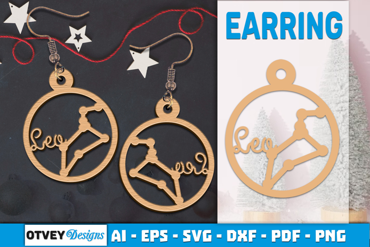 Zodiac Earring Lasercut | Earring Design Lasercut