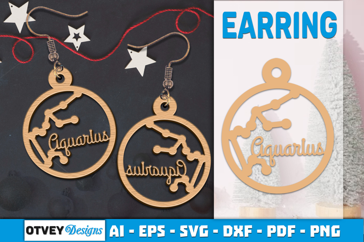 Zodiac Earring Lasercut | Earring Design Lasercut