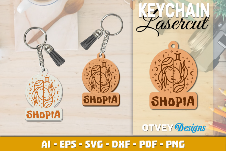 Zodiac Keychain Lasercut | Keychain Design Lasercut