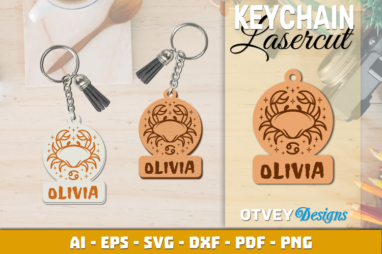 Zodiac Keychain Lasercut | Keychain Design Lasercut