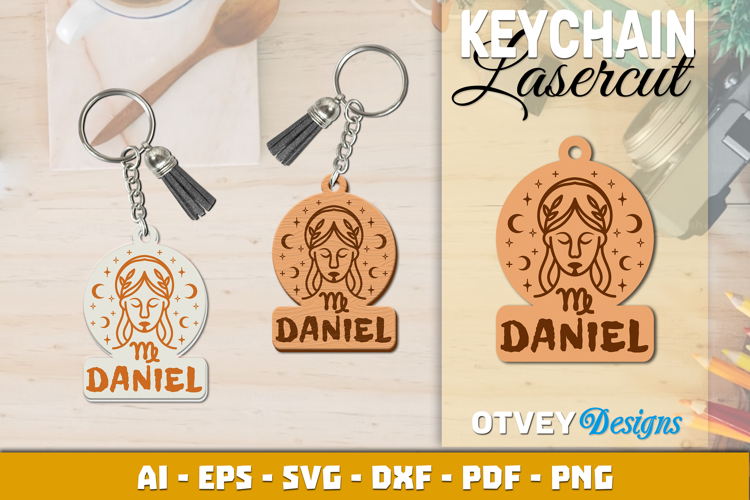Zodiac Keychain Lasercut | Keychain Design Lasercut