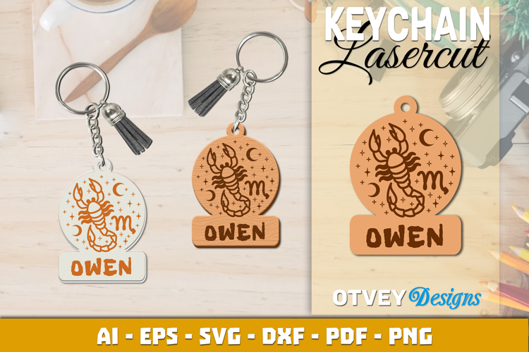 Zodiac Keychain Lasercut | Keychain Design Lasercut