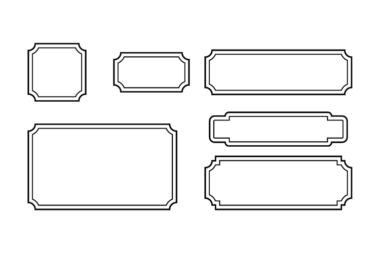 Vintage Decorative Frame Labels Vector Set for Wedding