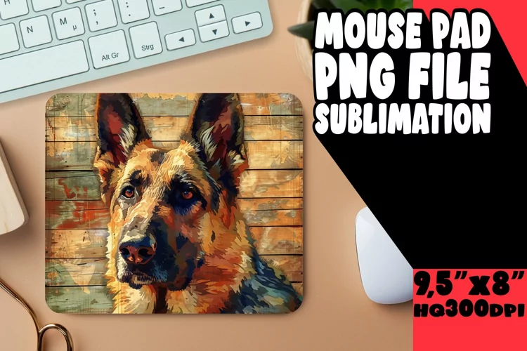 Cute Canine Wood Pattern Mouse Mat