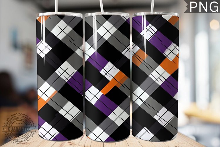 Halloween Plaid Pattern Tumbler Wrap - High Quality 300 Dpi