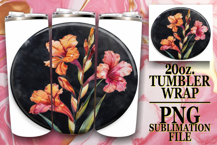 Spring Denim Blossom Tumbler Sublimation 20oz example image 1