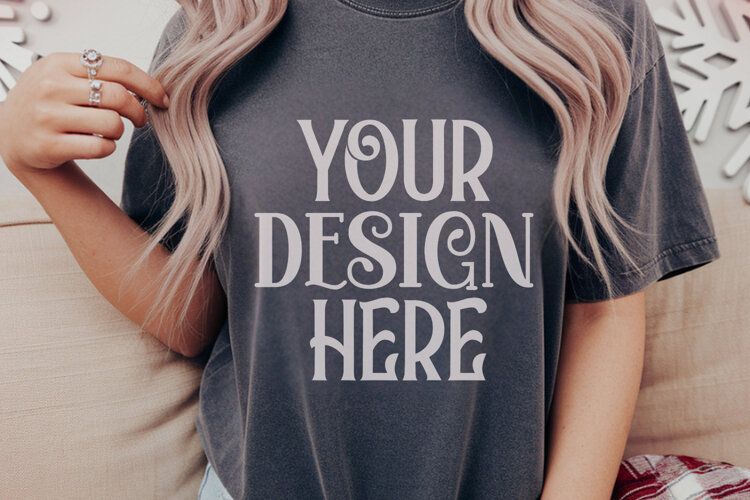 Pepper Comfort Colors 1717 Christmas Mockup, CC 1717 example image 1