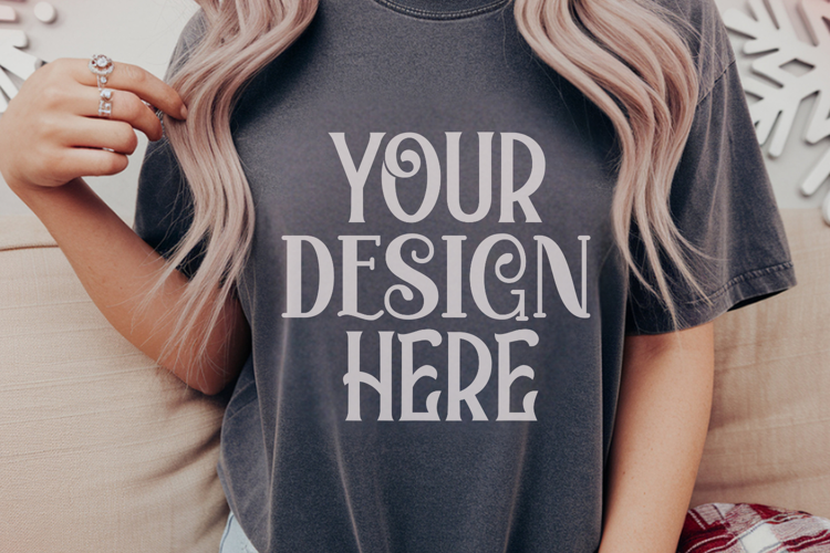 Pepper Comfort Colors 1717 Christmas Mockup, CC 1717