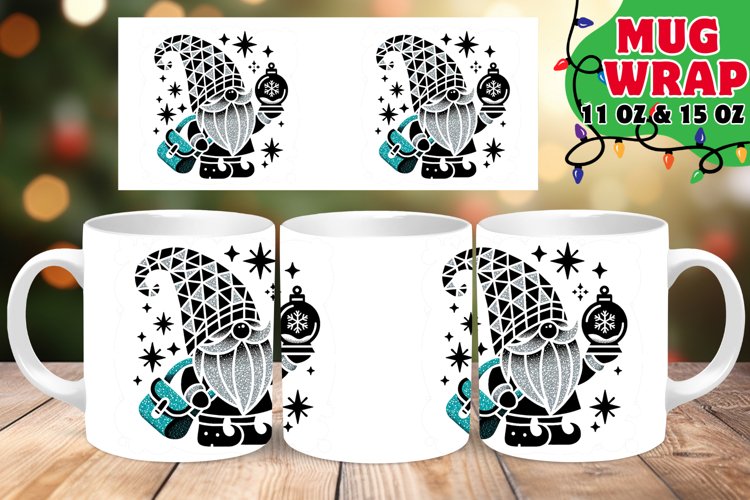 Christmas Gnome Splendor 11oz 15oz Mug Wrap example image 1