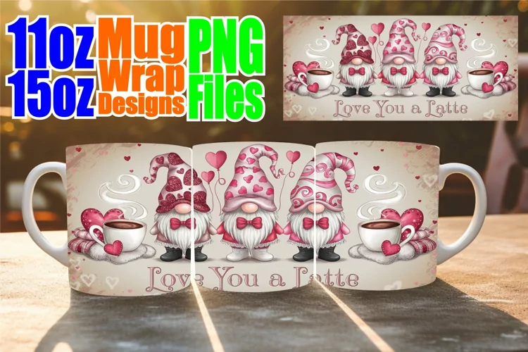 Magical moments 11oz 15oz sublimation wrap, Love Gnome