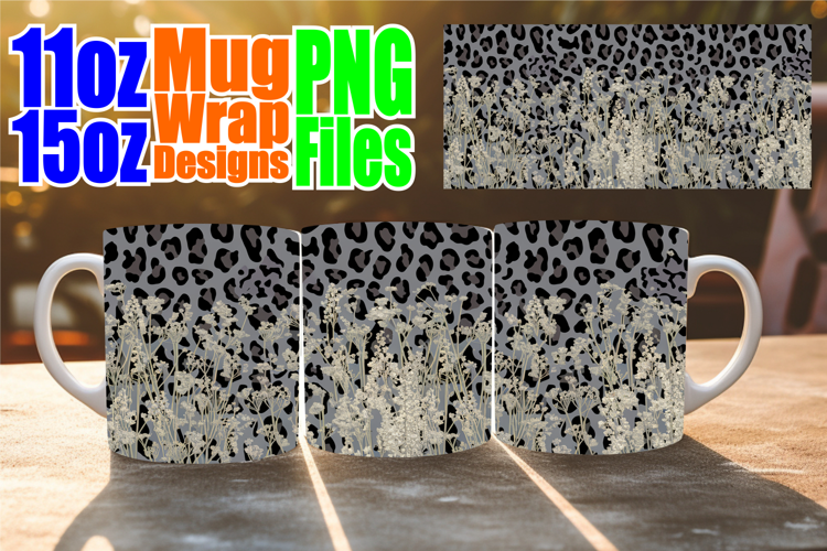 Inspiring mornings 11oz 15oz sublimation wrap, Leopard Print