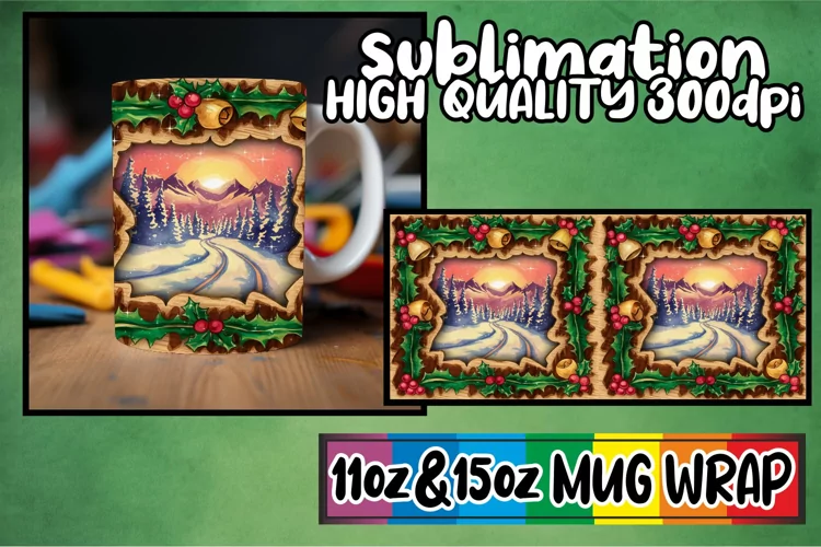 Radiant smiles 11oz 15oz mug wrap, Christmas