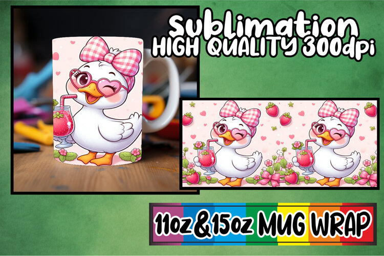 Beautiful sunsets sublimation mug wrap, Cute Goose example image 1