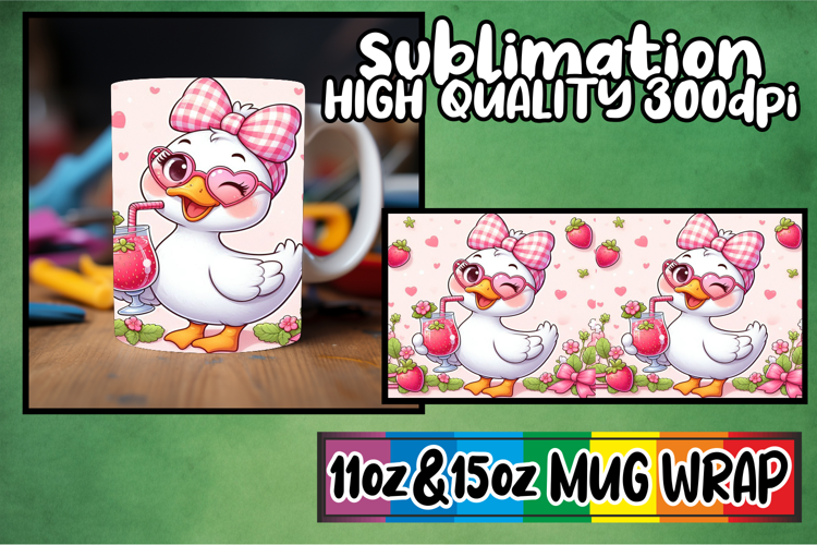 Beautiful sunsets sublimation mug wrap, Cute Goose