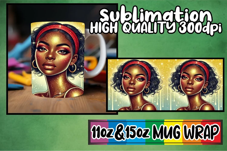 Cozy smiles 11oz 15oz sublimation wrap, Afro Girl