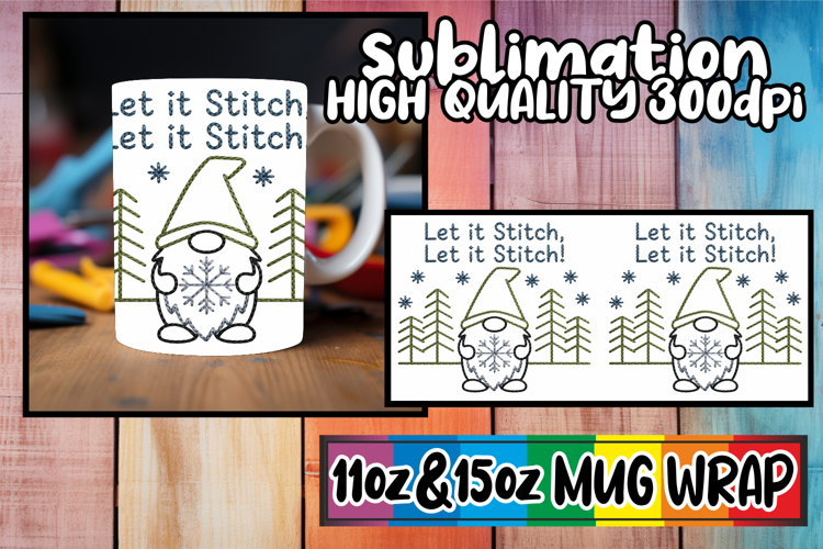Bright horizons 11oz 15oz sublimation wrap, Holiday Gnome