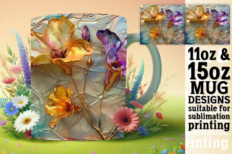 Whimsical Spring Blossom Wonderland Mug Wrap: Sublimation -
