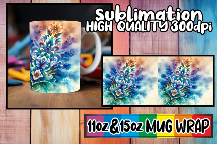 Nostalgic days sublimation print wrap, Watercolor Pattern