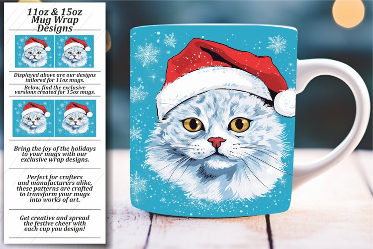 Christmas Kitty Pattern Mug: 11oz/15oz example image 1