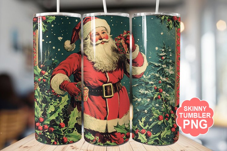 Santa Christmas Tumbler | Christmas Tumbler Wrap