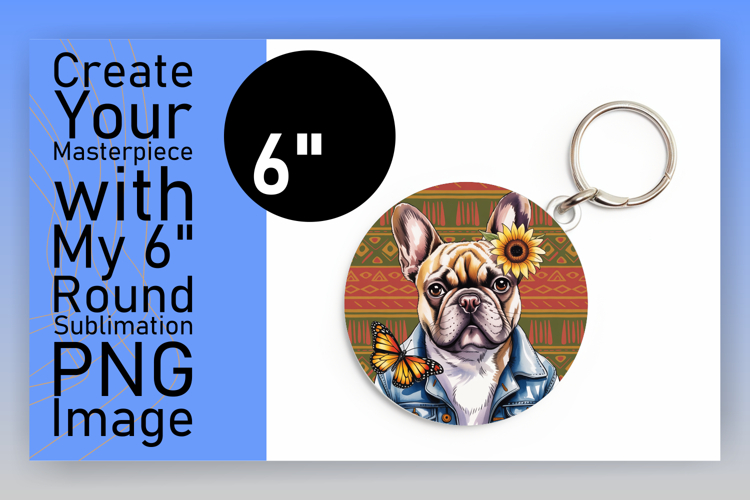 Lovely Round Design for Keychains , Cute Dog
