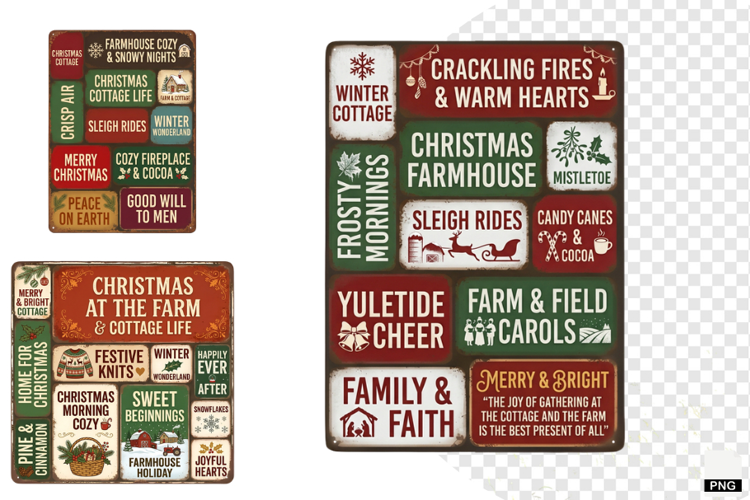 Christmas Farms Signs PNG