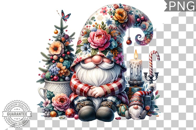 Christmas Gnome Sublimation - Clipart PNG Design