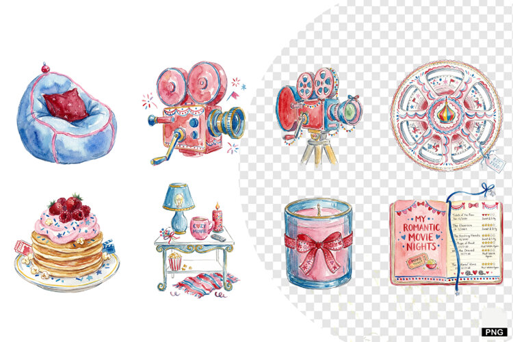 Cozy Movie Night Clipart example image 1