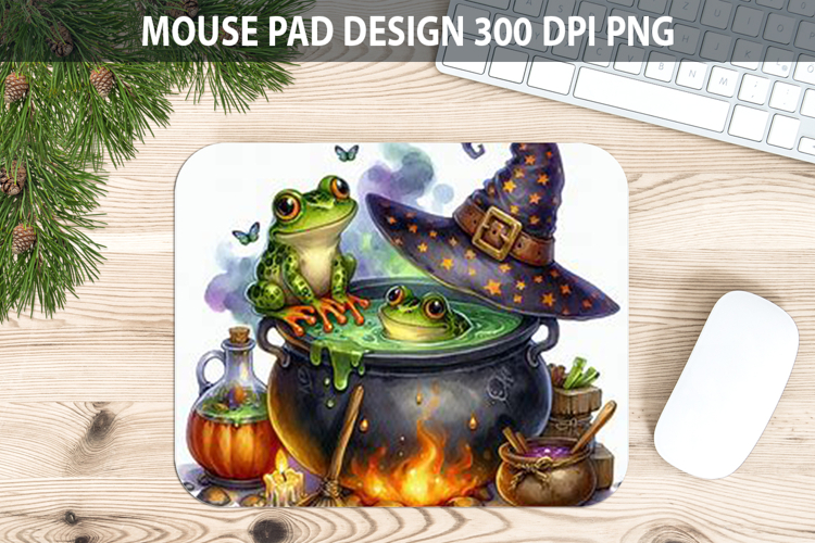 Watercolor Frog Cauldron Mouse Pad Sublimation - Animal PNG