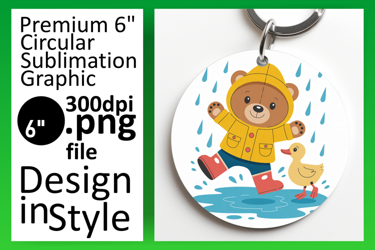 Unique Circle PNG for Sublimation , Cute Bear