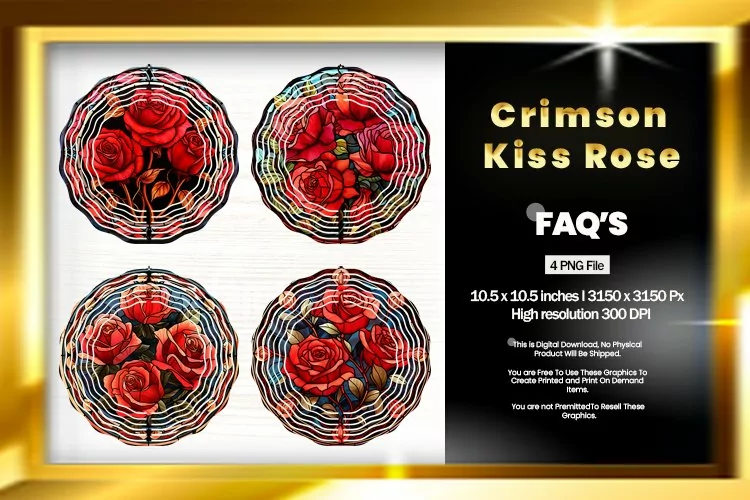Crimson Kiss Rose Wind Spinner Sublimation - 04 Variations