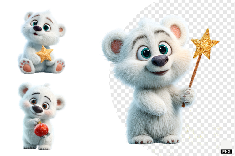 Winter Polar Bear Cub Clipart