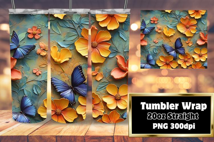 Unique Artwork for 20oz Tumbler , 3D Flower