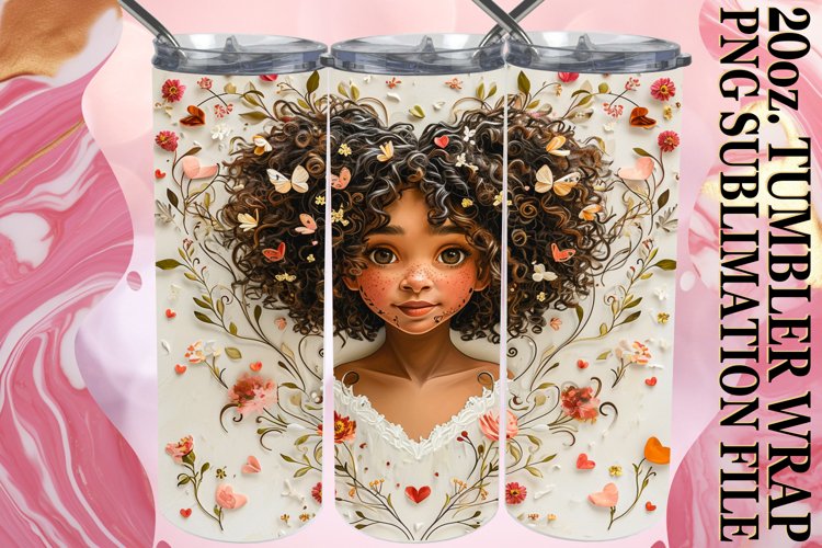 Sublimation Love Tumbler Wrap example image 1