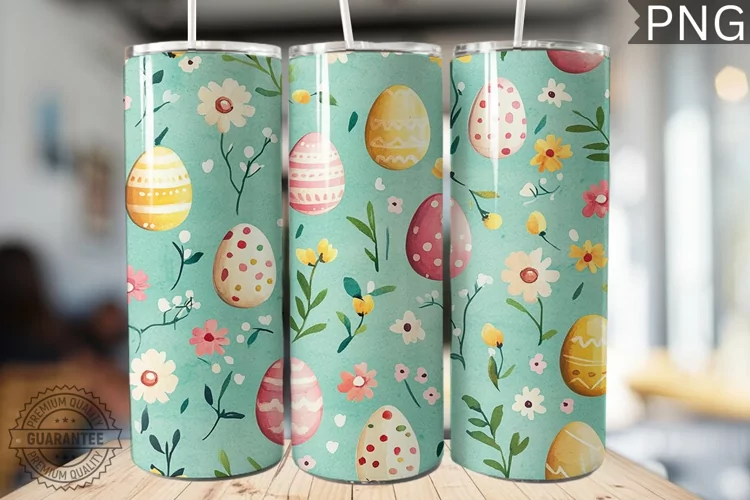 Spring Easter Tumbler Wrap - High Quality 300 Dpi