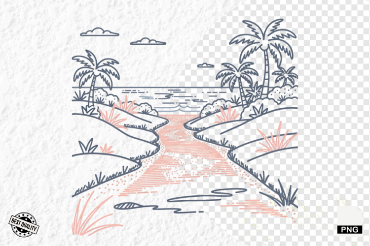 Summer Beach Path Clipart