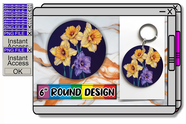 Petal Parade Sublimation Options - Keychain & Car Coaster