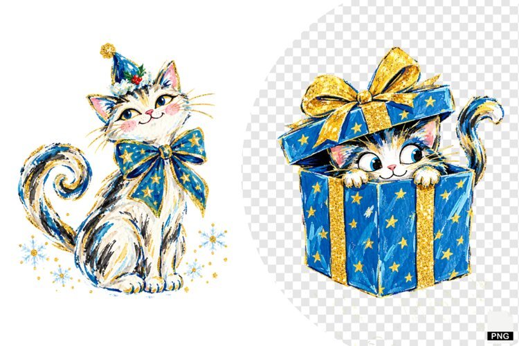 Christmas Cats Clipart example image 1