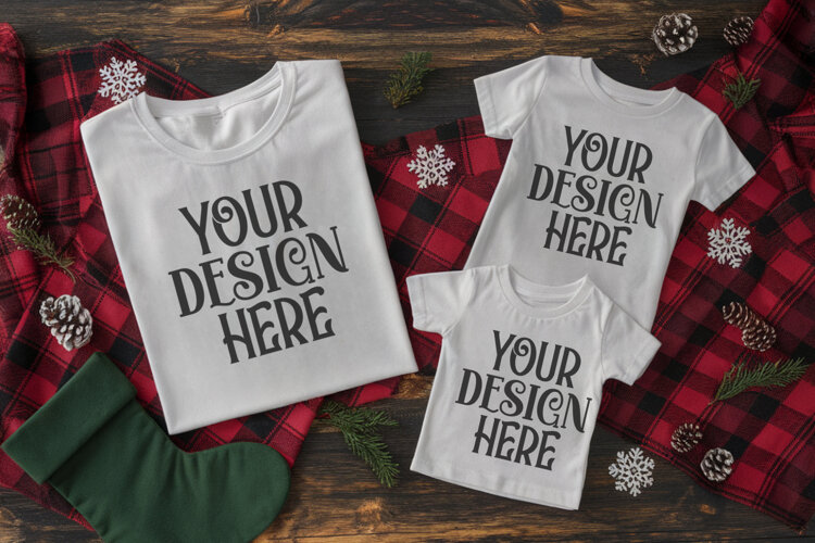 Christmas Family Matching Group T-Shirt Mockup example image 1