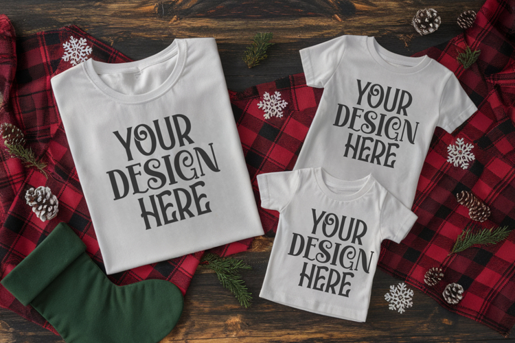 Christmas Family Matching Group T-Shirt Mockup