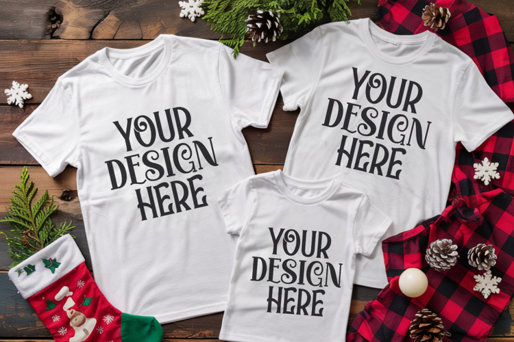Christmas Family Matching Group Flat Lay Mockup