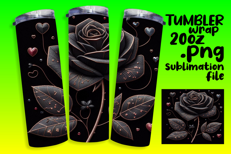STUNNING 20oz Sublimation Tumbler , 3D Flower