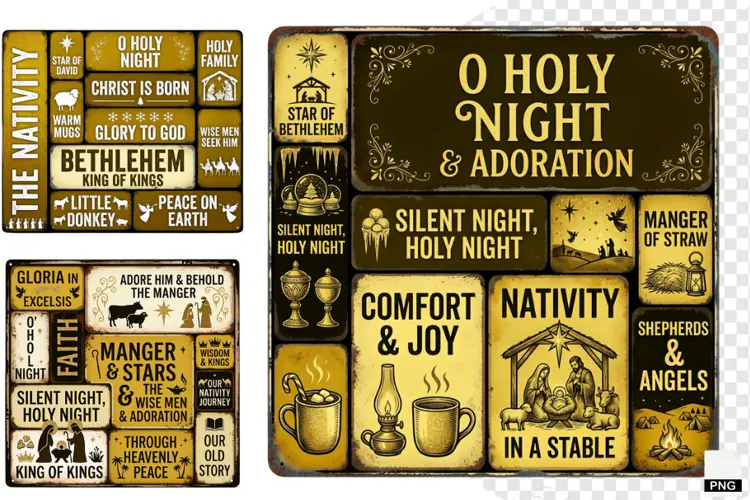 Christmas Nativity Signs PNG