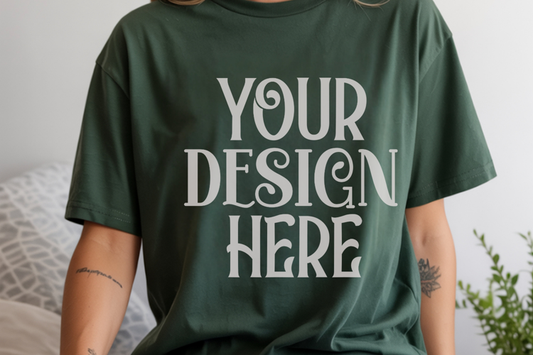 Moss Comfort Colors 1717 Christmas Mockup, CC 1717Comfort Co