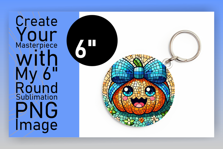 Glamorous Round Design for Sublimation , Cute Pumpkin example image 1