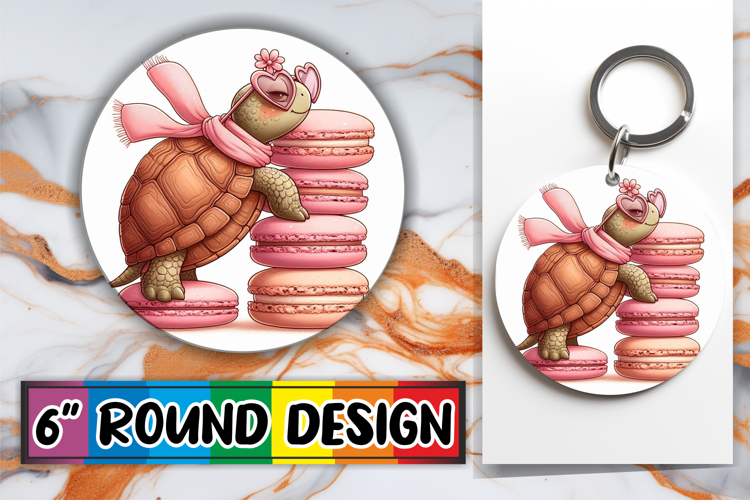 Bright Round Coasters Design, Turtle