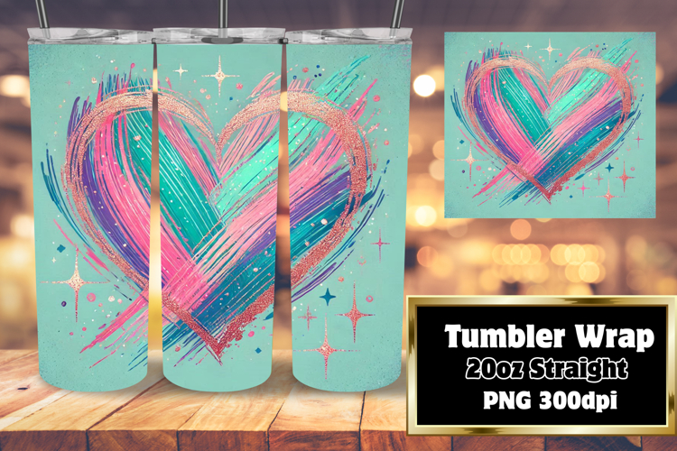 Unique 20oz Sublimation Design , Heart example image 1