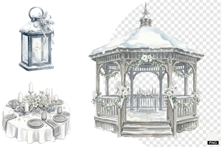 Snowy Romance Wedding Clipart